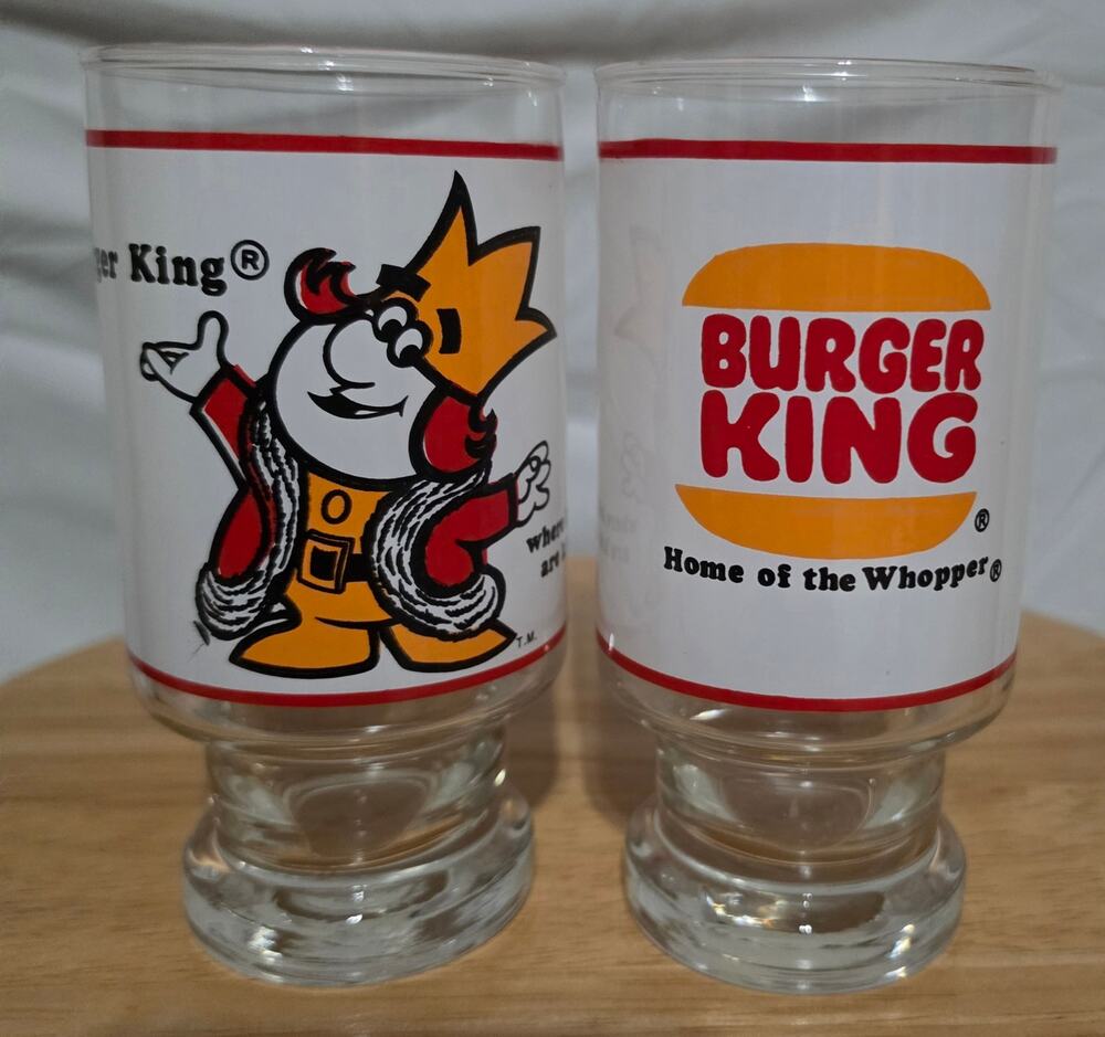 1970s Burger King Promotional Drinking Glasses | Set of 2